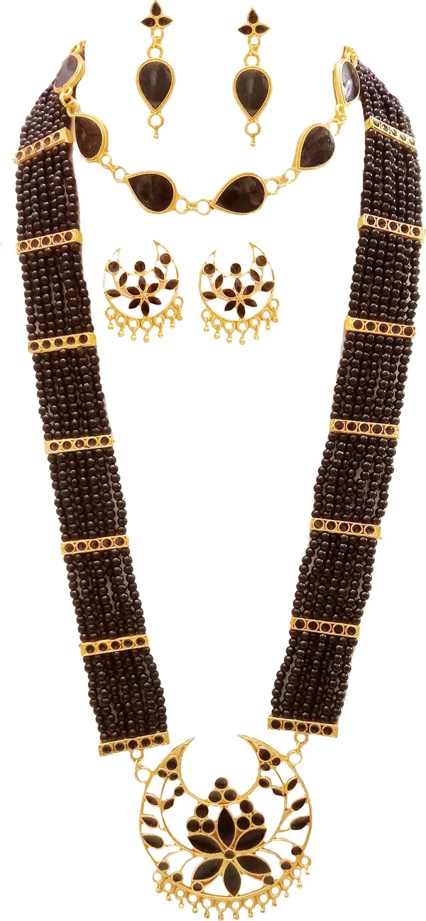 Assamese_Traditional_Black_Colour_Joonbiri_Jewellery_Set_For_Women